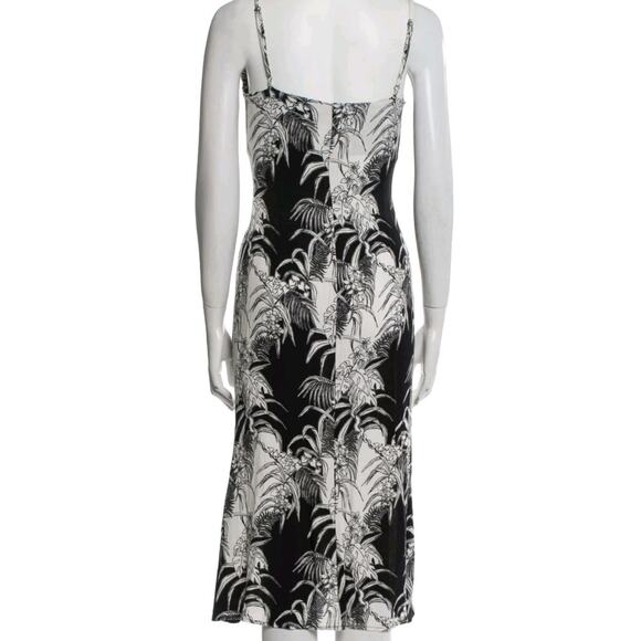 Reformation Crimini Midi Sundress Tropical V-Neck Side Slit Sz 2 Sleeveless (V1 - Picture 4 of 9